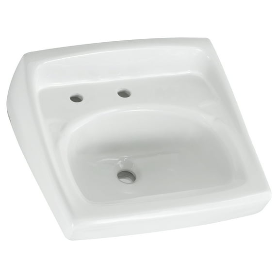 American Standard Lucerne 18.25'' White Vitreous China U-Shaped Bathroom Sink with Overflow