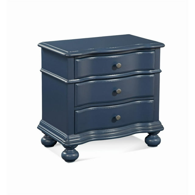 American Woodcrafters Rodanthe 3-Drawer Shipyard Blue Wood Nightstand