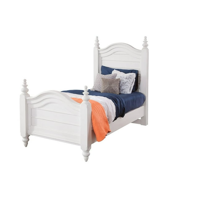 American Woodcrafters Rodanthe Twin Size Dove White Wood Panel Bed