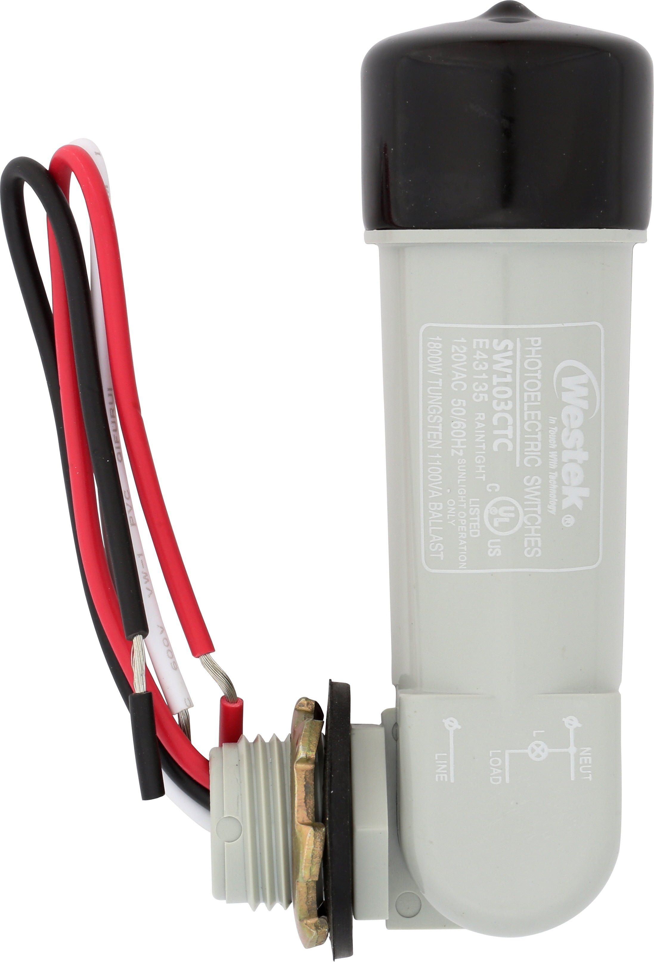 Amertac Black Photoelectric Swivel Eye Light Control 1 pk