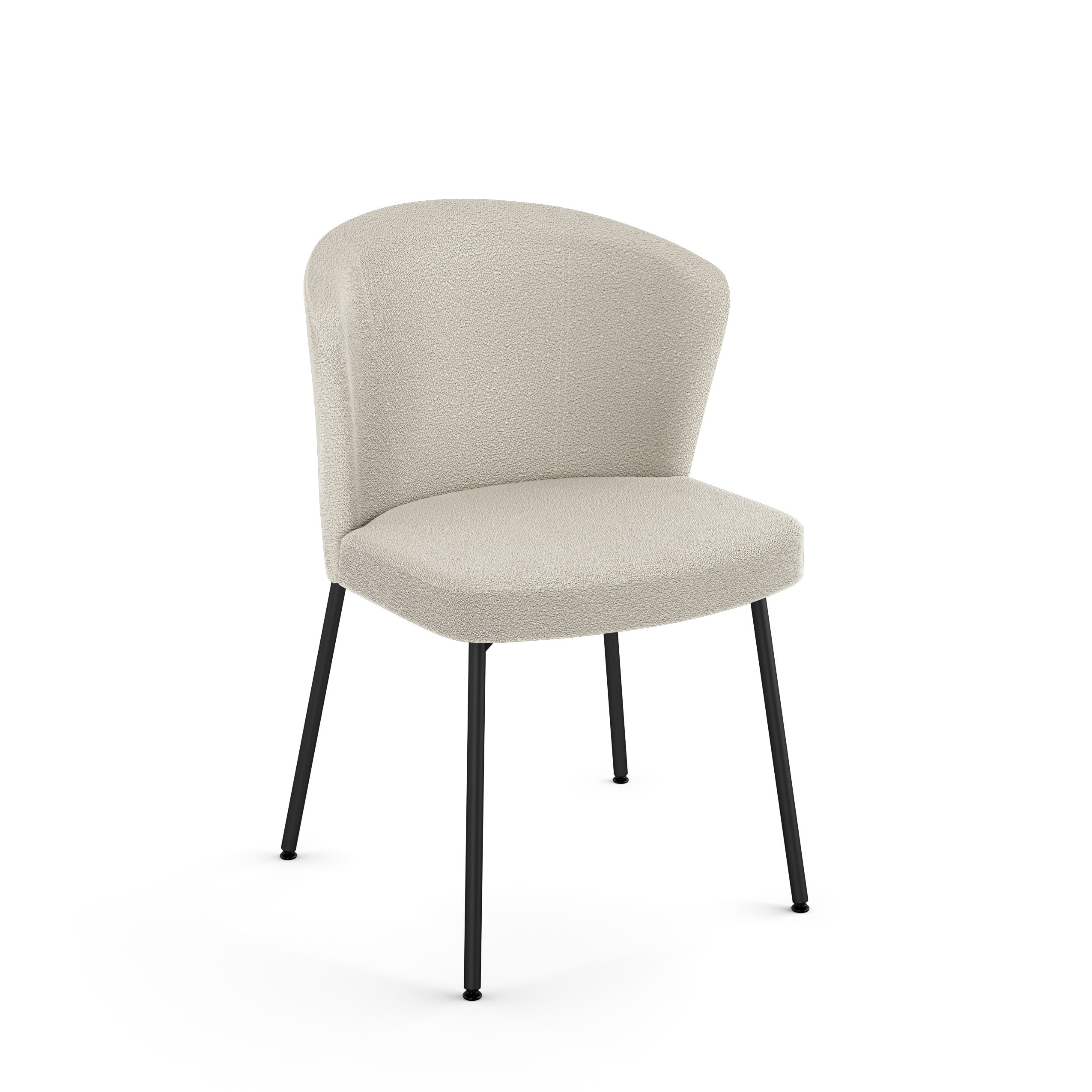 Amisco Camilla Dining Chair - Cream Bouclé Polyester / Black Metal