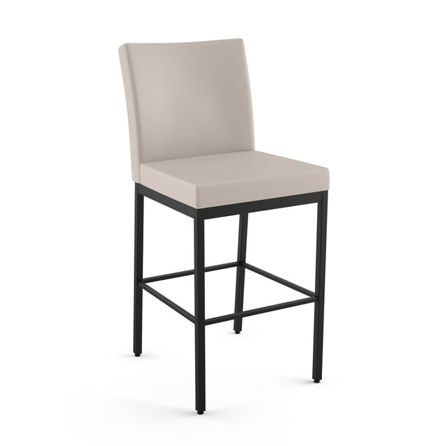 Amisco Perry Plus 26 In. Counter Stool - Cream Faux Leather / Black Metal