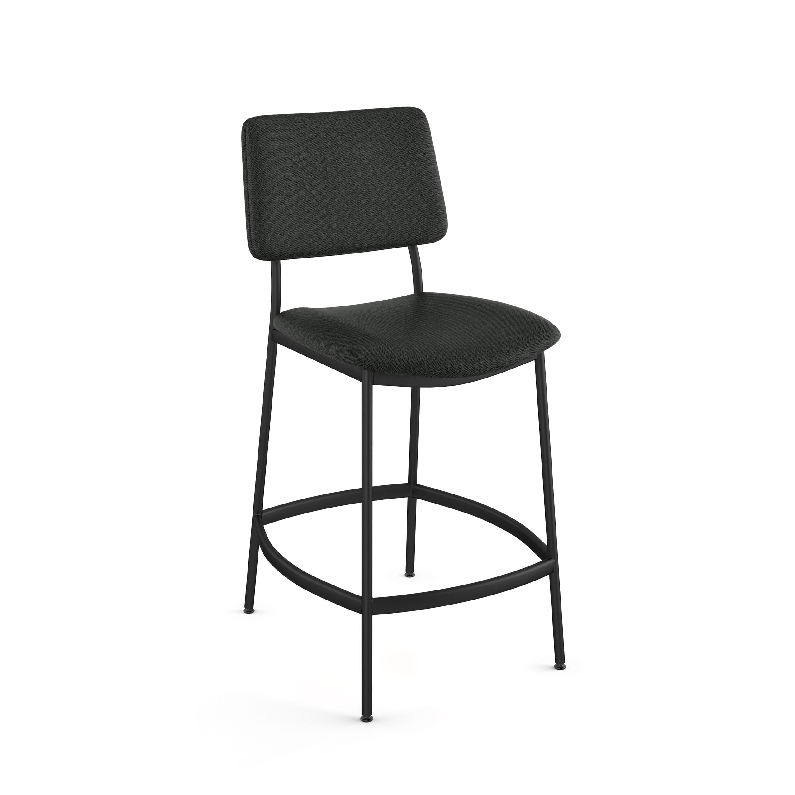 Amisco Sullivan 26 In. Counter Stool - Black Polyester / Black Metal