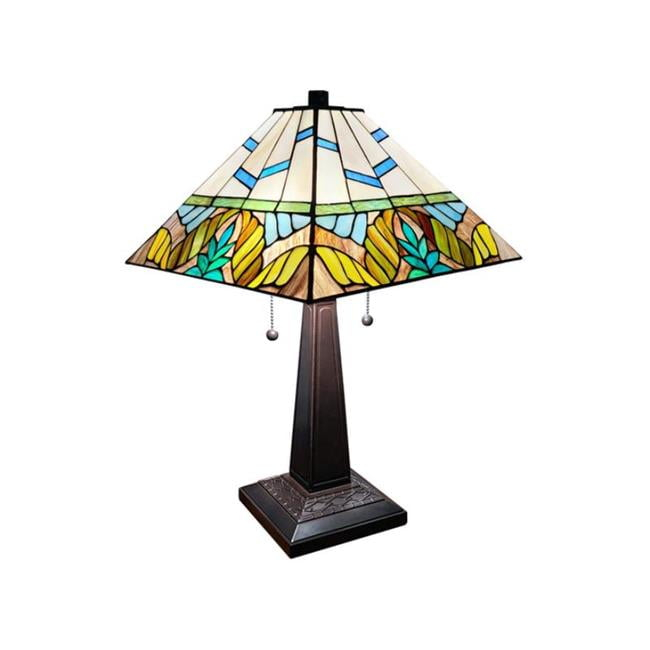 Amora Lighting Tiffany Style Multi Color Mission Table Lamp 22" Tall
