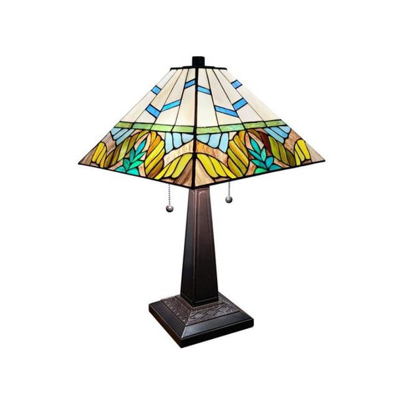 Amora Lighting Tiffany Style Multi Color Mission Table Lamp 22" Tall
