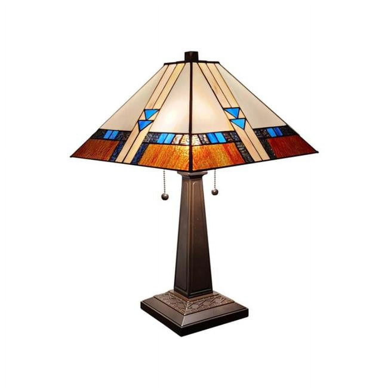 Amora Lighting Tiffany-style Mission Table Lamp 23" Tall