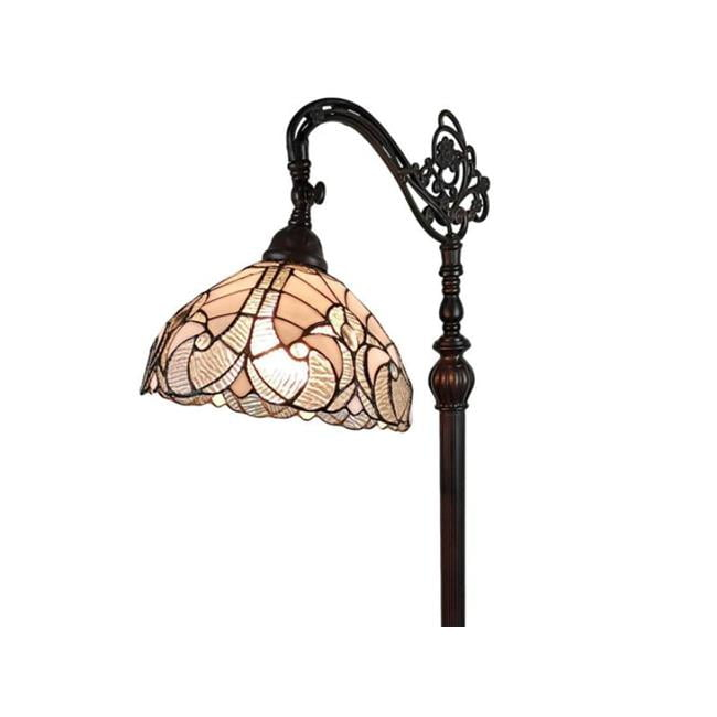 Amora Lighting Tiffany Style White Reading Floor Lamp 62" High