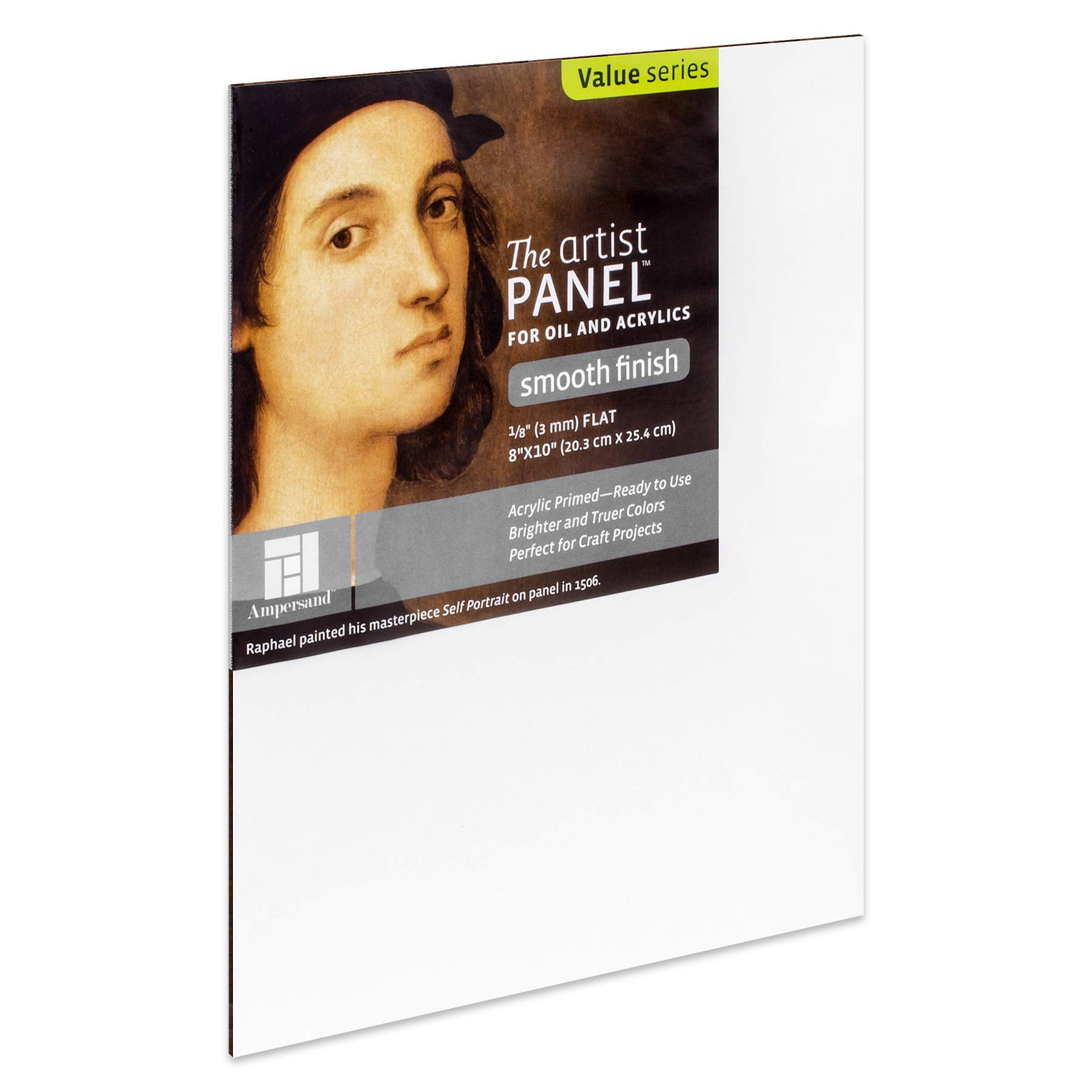 Ampersand Art Artist Panel, Primed Smooth, Uncradled, 1/8" Profile, 8" x 10"