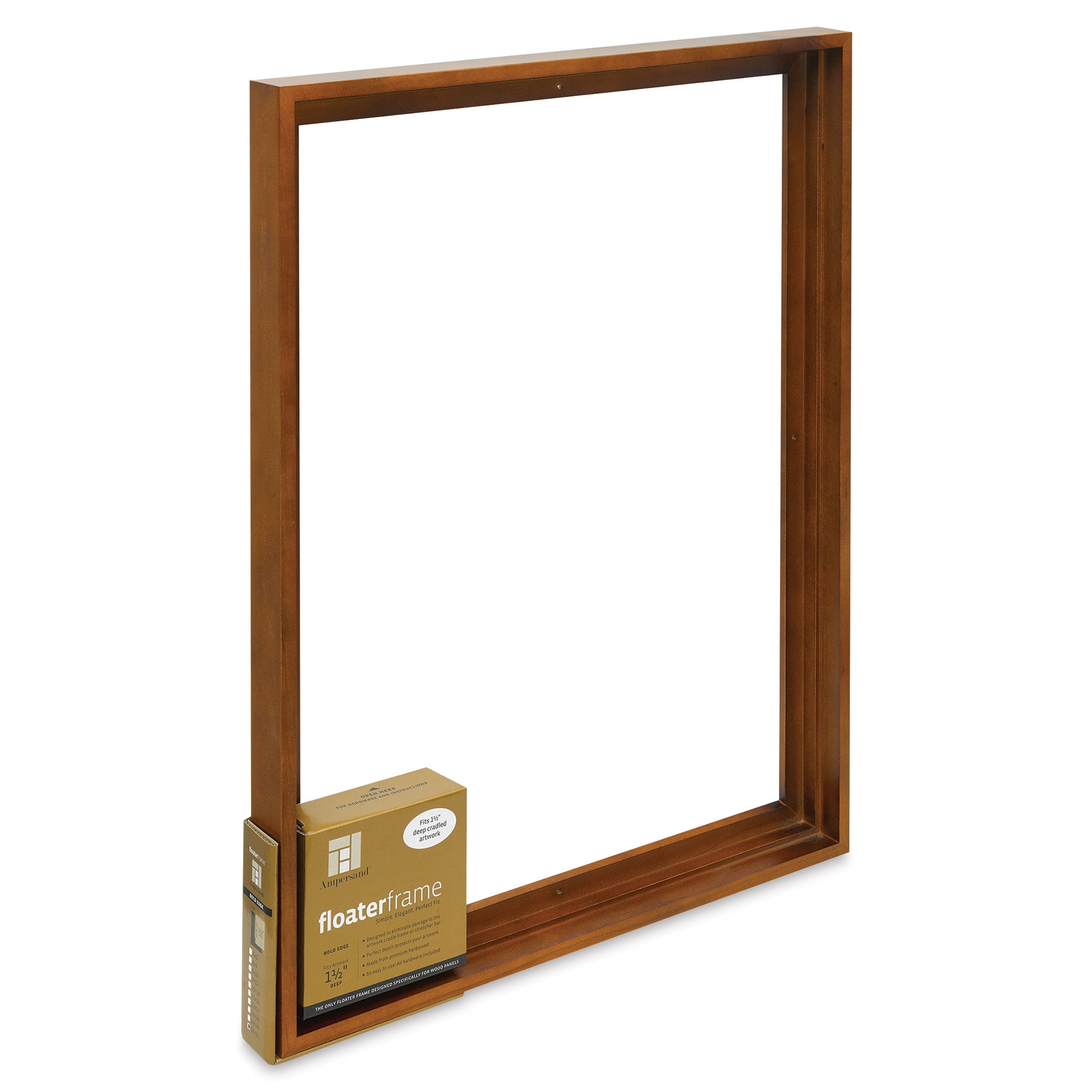 Ampersand Floater Frame - Bold, Walnut, 18" x 24", 1-1/2"