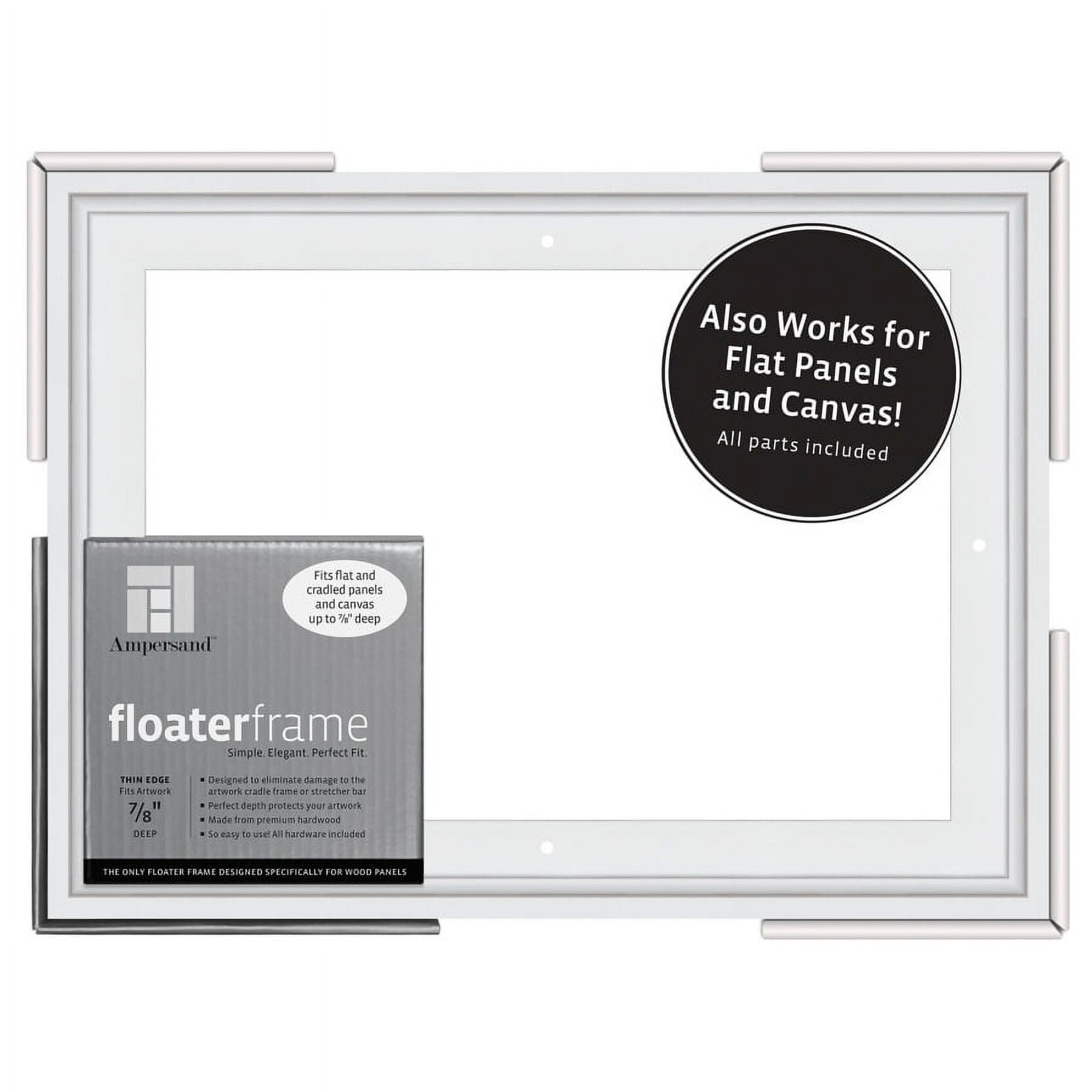Ampersand Floater Frame - Thin, White, 9" x 12", 7/8"