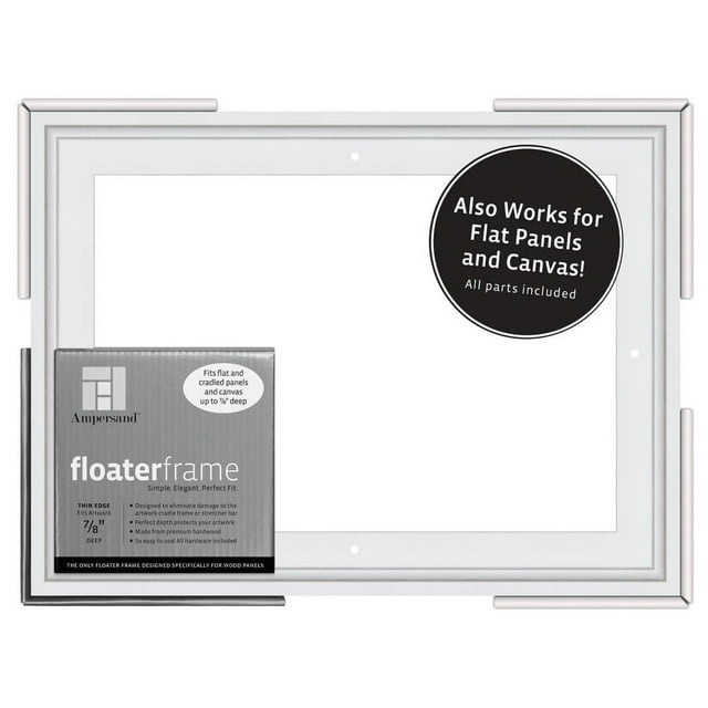 Ampersand Floater Frame - Thin, White, 9" x 12", 7/8"