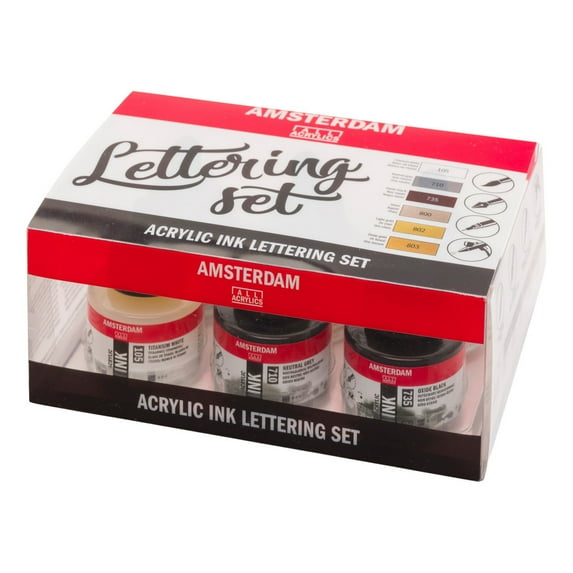 Amsterdam Acrylic Ink Lettering Set, 6-Colors