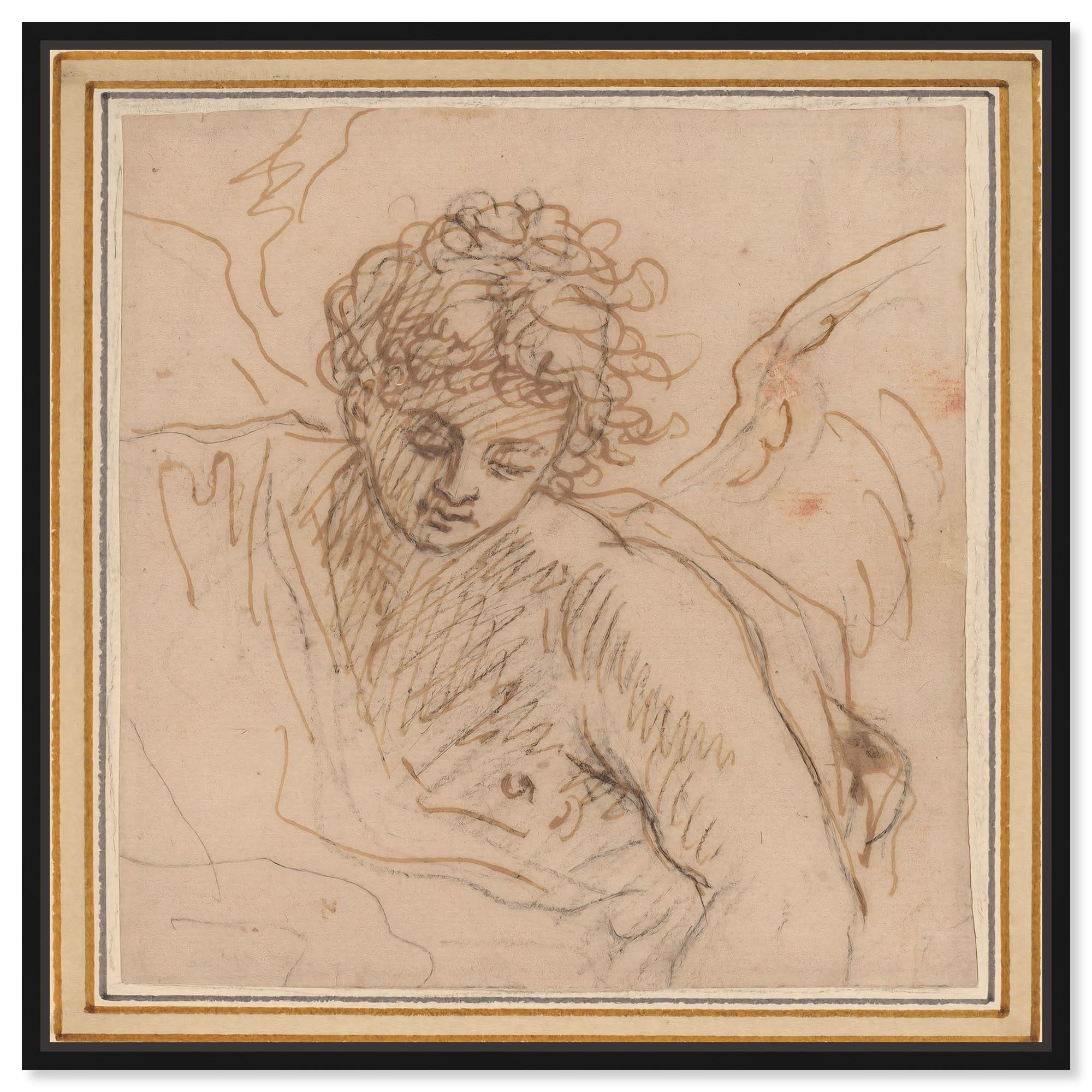 An Angel Canvas Figurative Art by Art Remedy, Black Frame, 12" x 12"