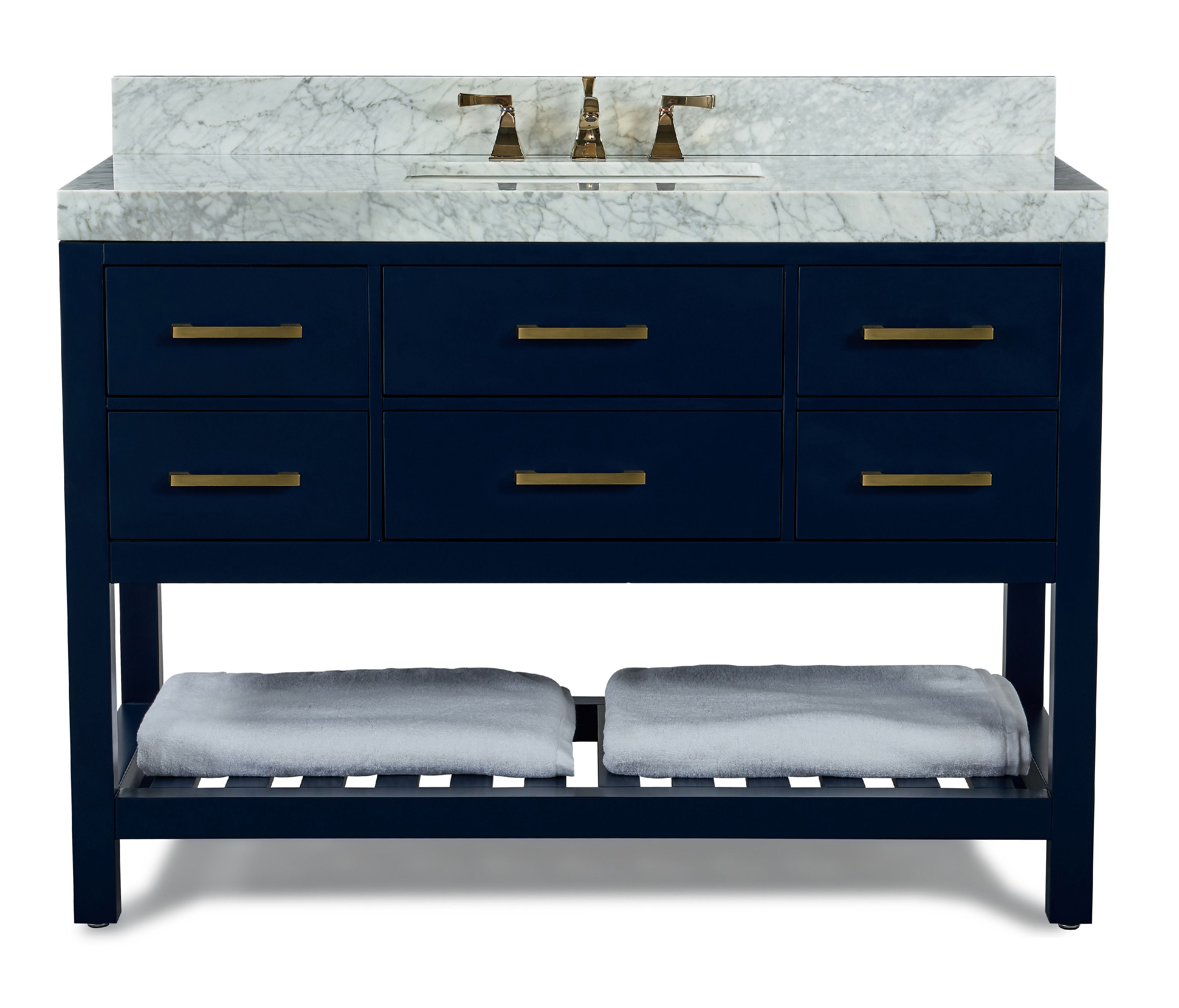 Ancerre Designs Elizabeth 48" Wood Bathroom Vanity Set in Heritage Blue