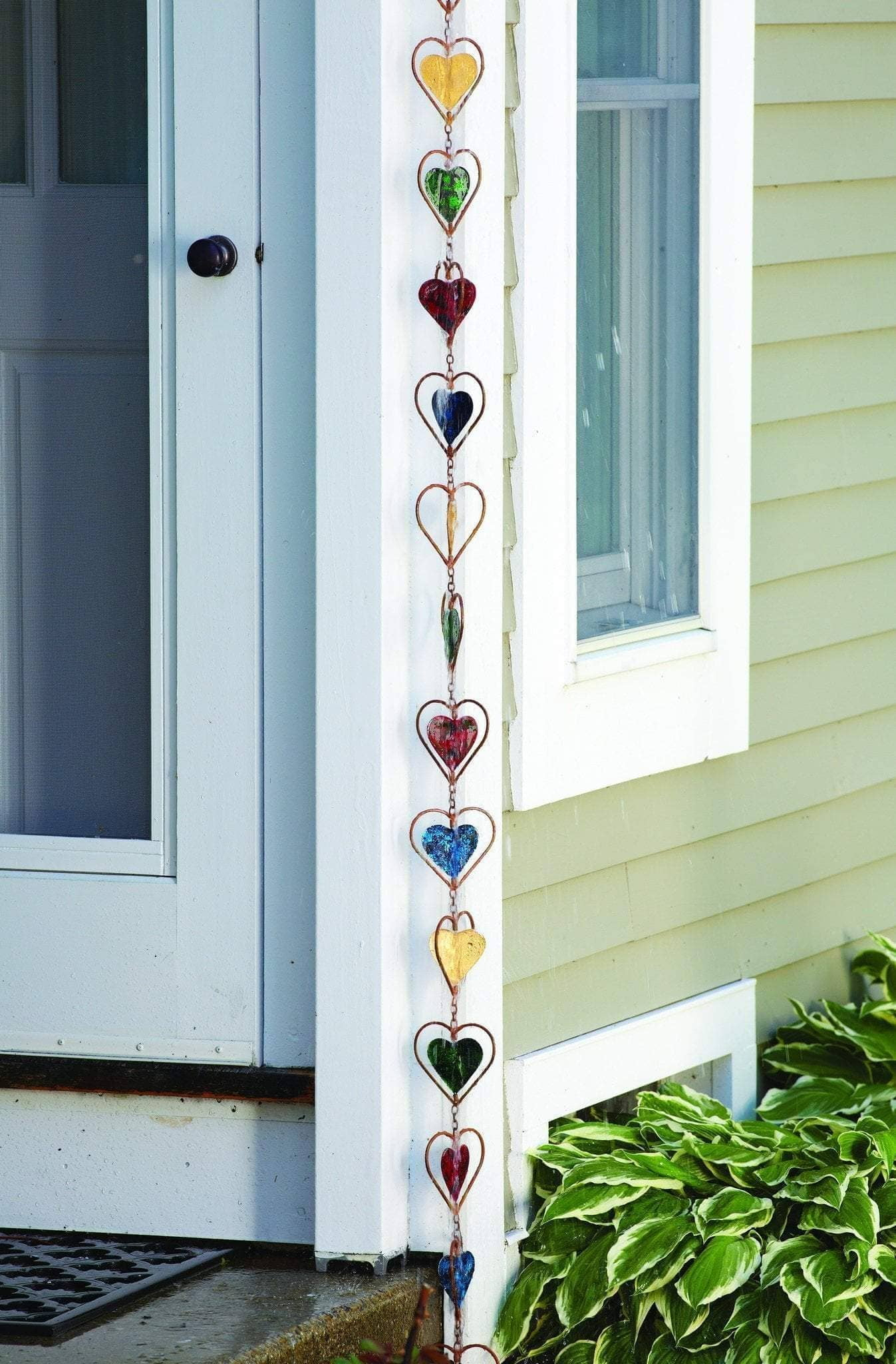 Ancient Graffiti Multicolor Heart Rain Chain, 4" x 96" x 4"