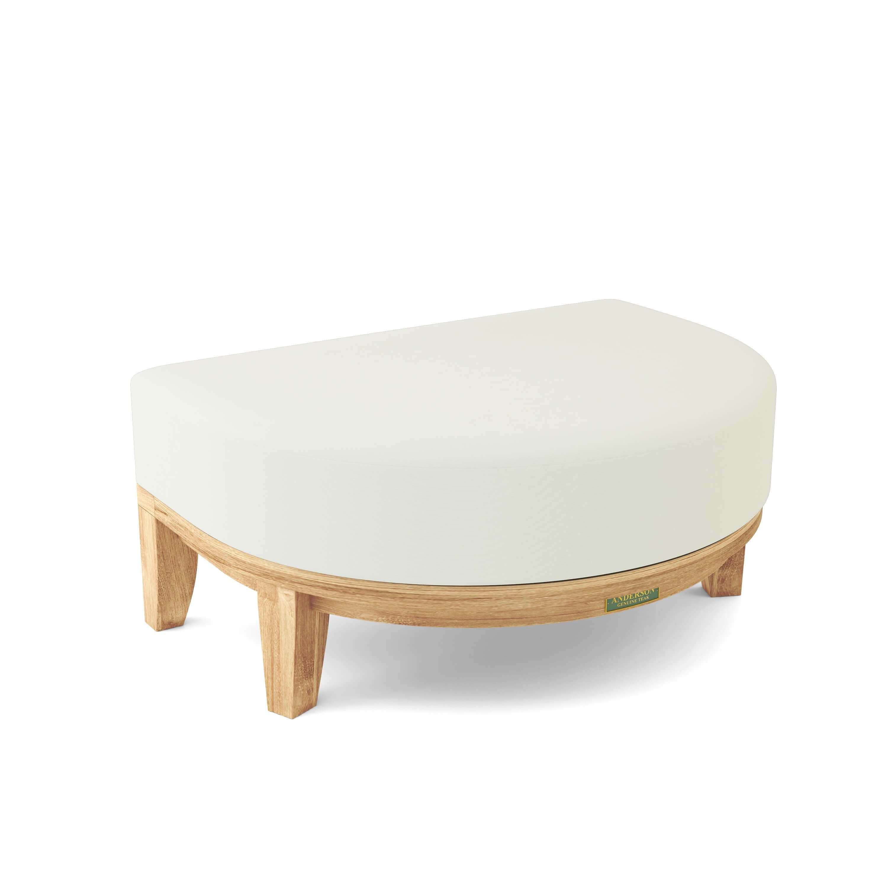 Anderson Teak Coronado Sunbrella & Teak Outdoor Ottoman. Canvas Natural