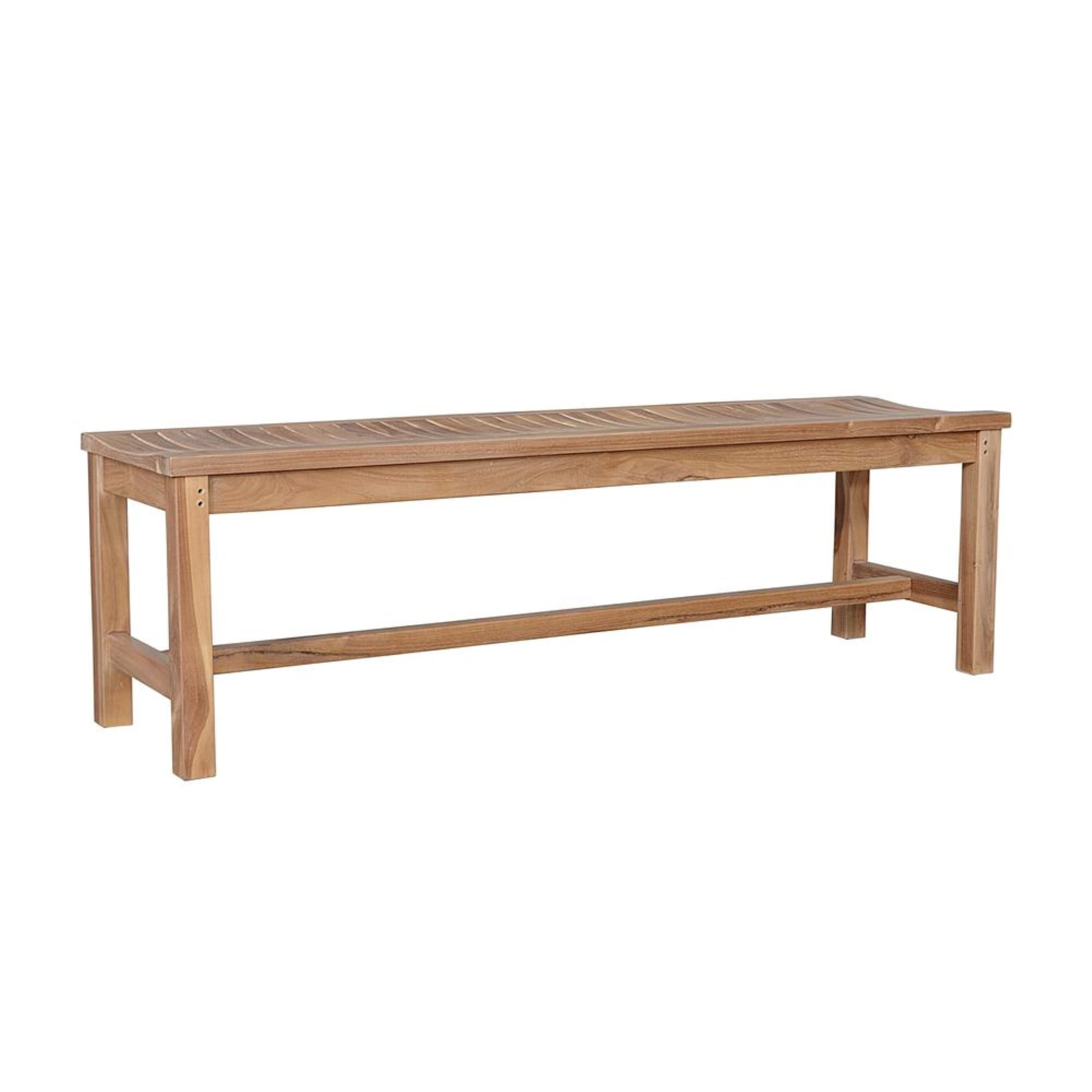 Anderson Teak Madison 59" Contemporary Teak Backless Bench in Brown