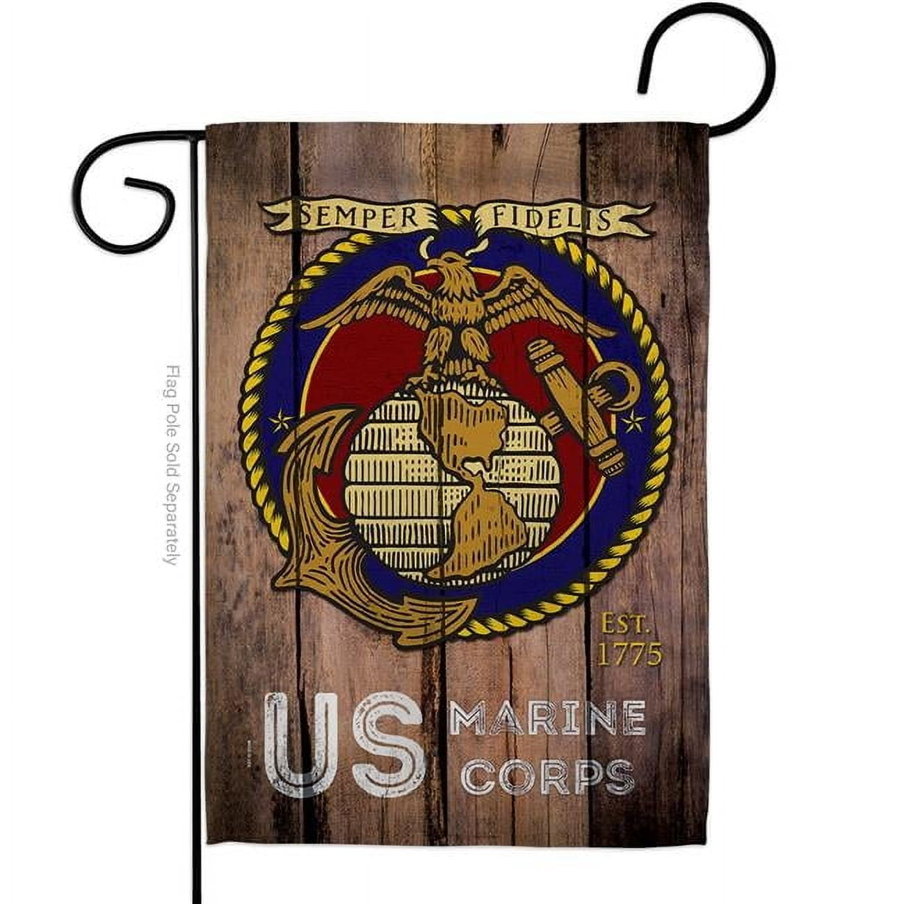 Angeleno Heritage G135083-BO 13 x 18.5 in. US Marine Corps Garden Flag with Armed Forces Double-Sided Decorative Vertical Flags House Decoration Banner Yard Gift