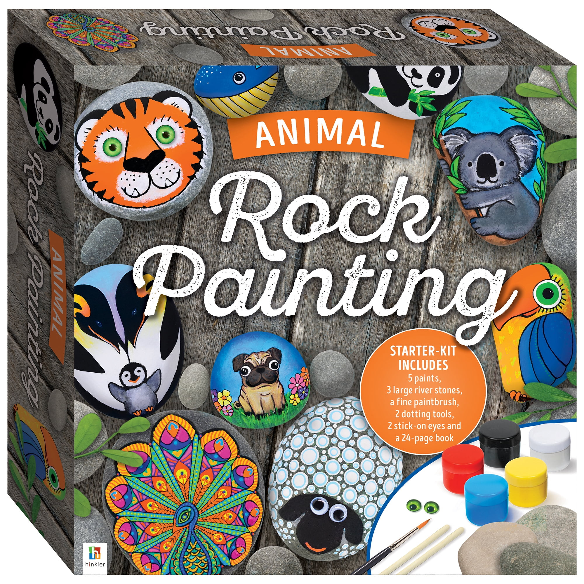 Animal Rock Painting Box Set - DIY Rock Painting for Adults - Rocks, Brush, Paint Included - Mandala Stone Artist - Create Rock Artwork at Home - Arts and Craft for Adults - Adult Hobbies