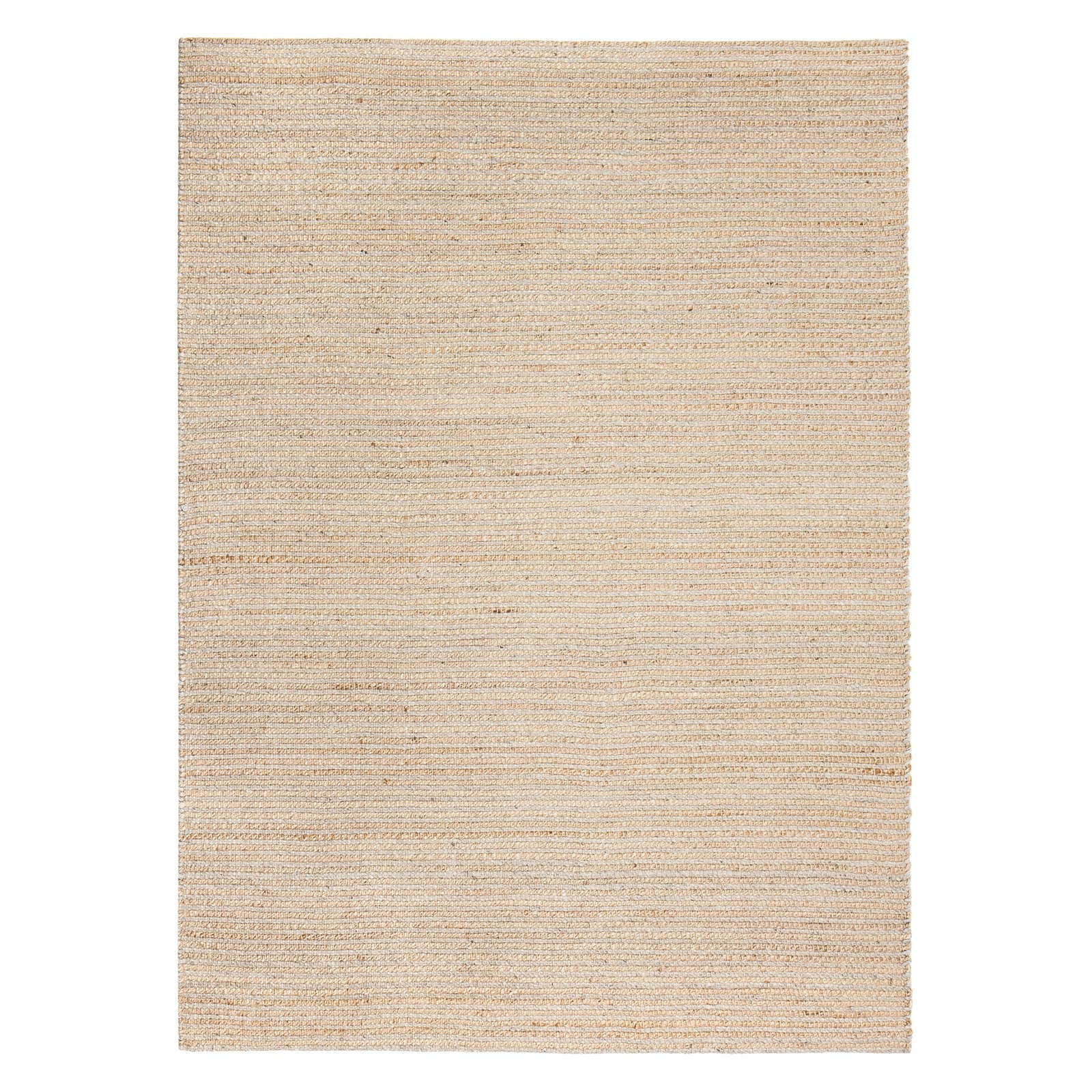 Jani  Madi Natural/Grey Jute and Wool Rug Brown 4' x 6' Stripe 4' x 6' Entryway, Living Room, Dining Room