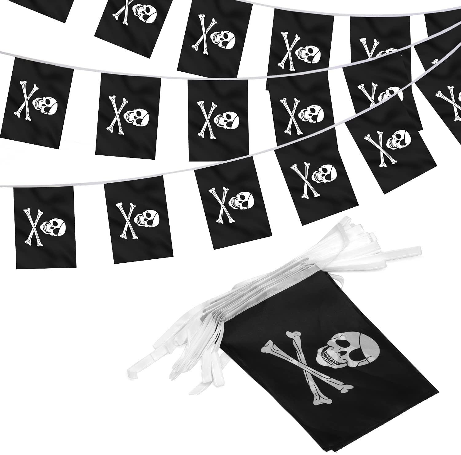 Anley Pirate Flag Jolly Roger String Flag - 33 Feet 32 Flags