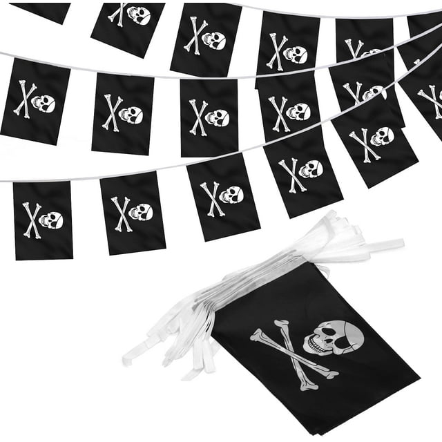 Anley Pirate Flag Jolly Roger String Flag - 33 Feet 32 Flags