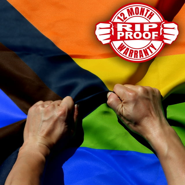 Anley Rip-Proof Technology Double Sided 3-Ply Progress Pride Flag 3x5 Foot - Rainbow Lesbian LGBT Flags