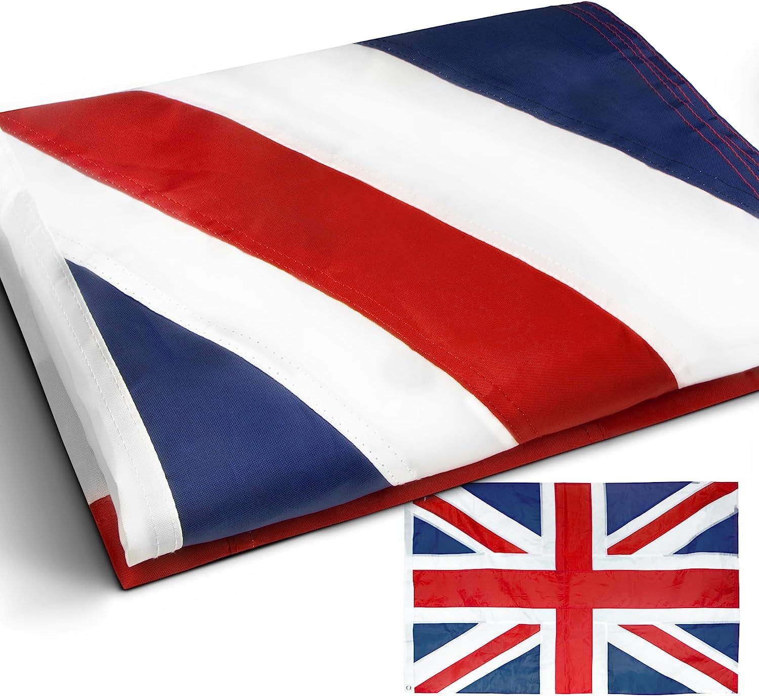 Anley United Kingdom UK Flag 3x5 Foot Heavy Duty Nylon - Embroidery British National Banner Flags