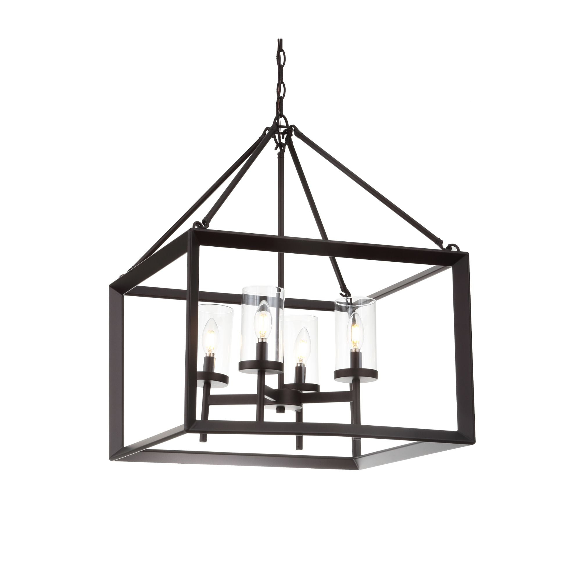 Anna 21" 4-light Metal/Glass LED Pendant, Oil Rubbed Bronze