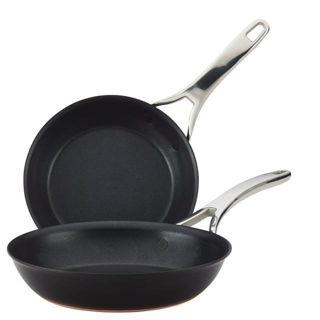 Anolon Nouvelle Copper Luxe 2 Pc Nonstick Frying Pan Set, Onyx
