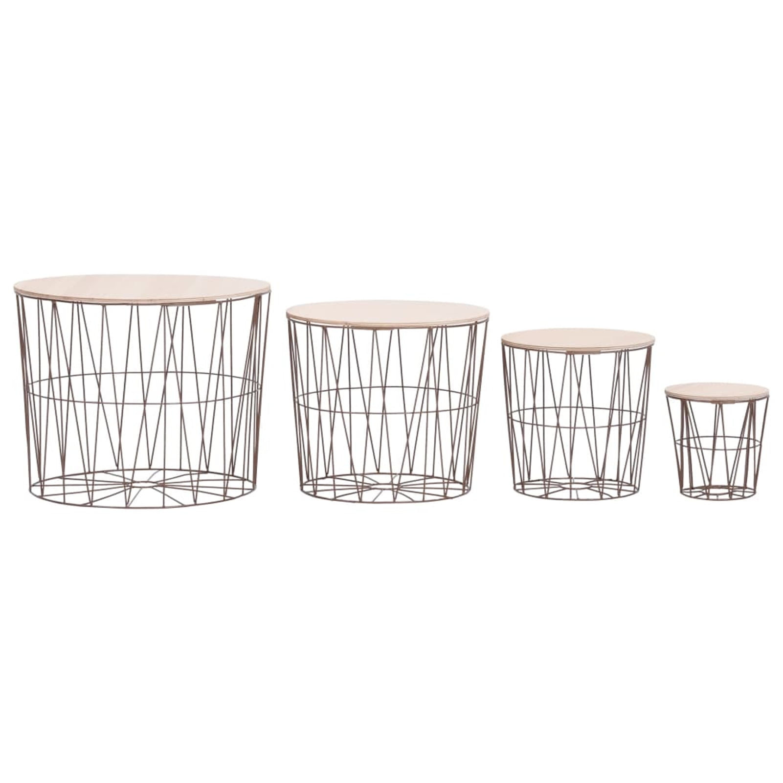 vidaXL Coffee Table 4 pcs Round End Table Sofa Table Living Room Furniture