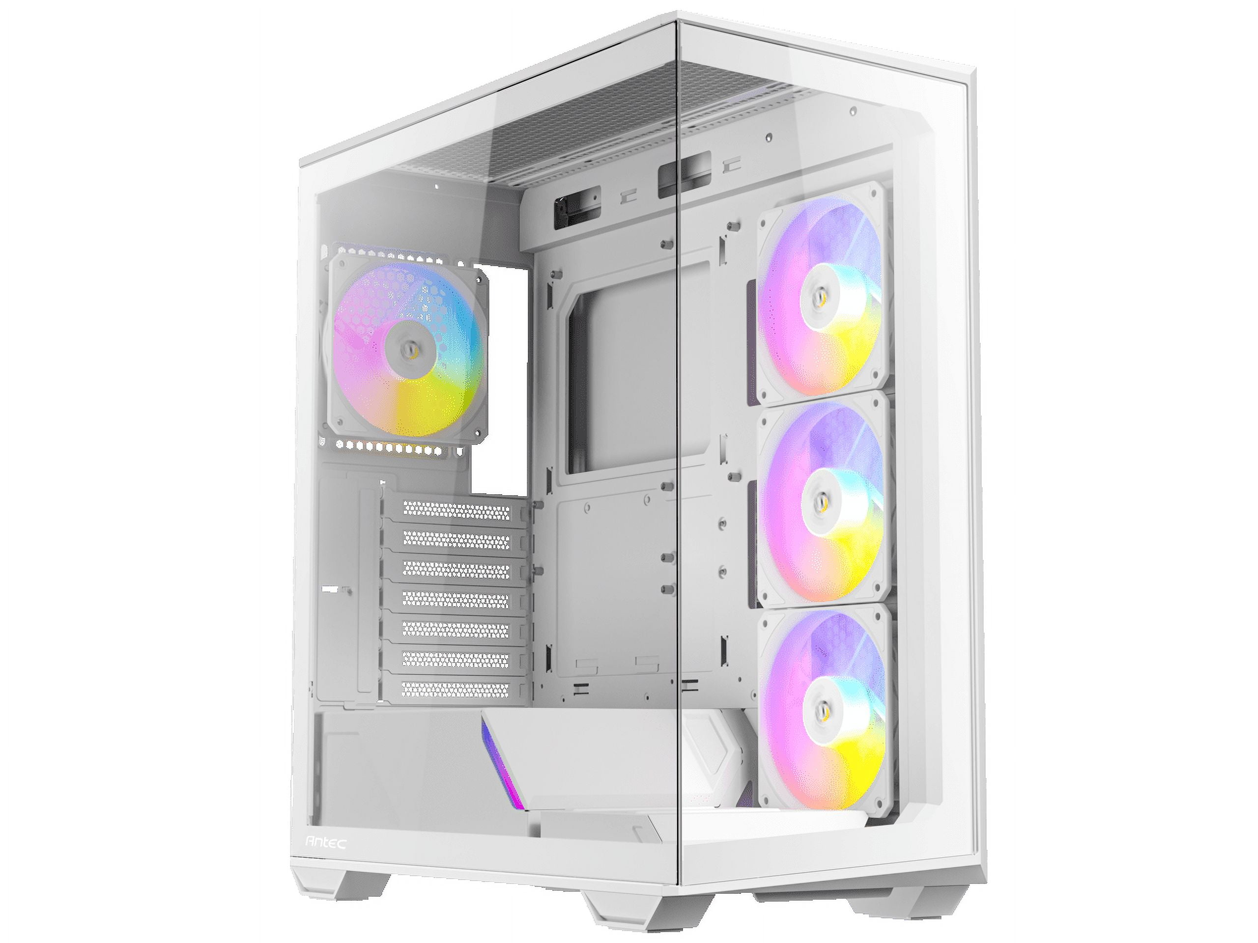 Antec C3 ARGB White, 3 x 120mm & 1 x 120mm ARGB PWM Fans Included, Up to 8 Fans Simultaneously, Type-C 3.2 Gen 2 port, Seamless Tempered Glass Front & Side Panels, 360mm Radiator Support, Mid-Tower AT