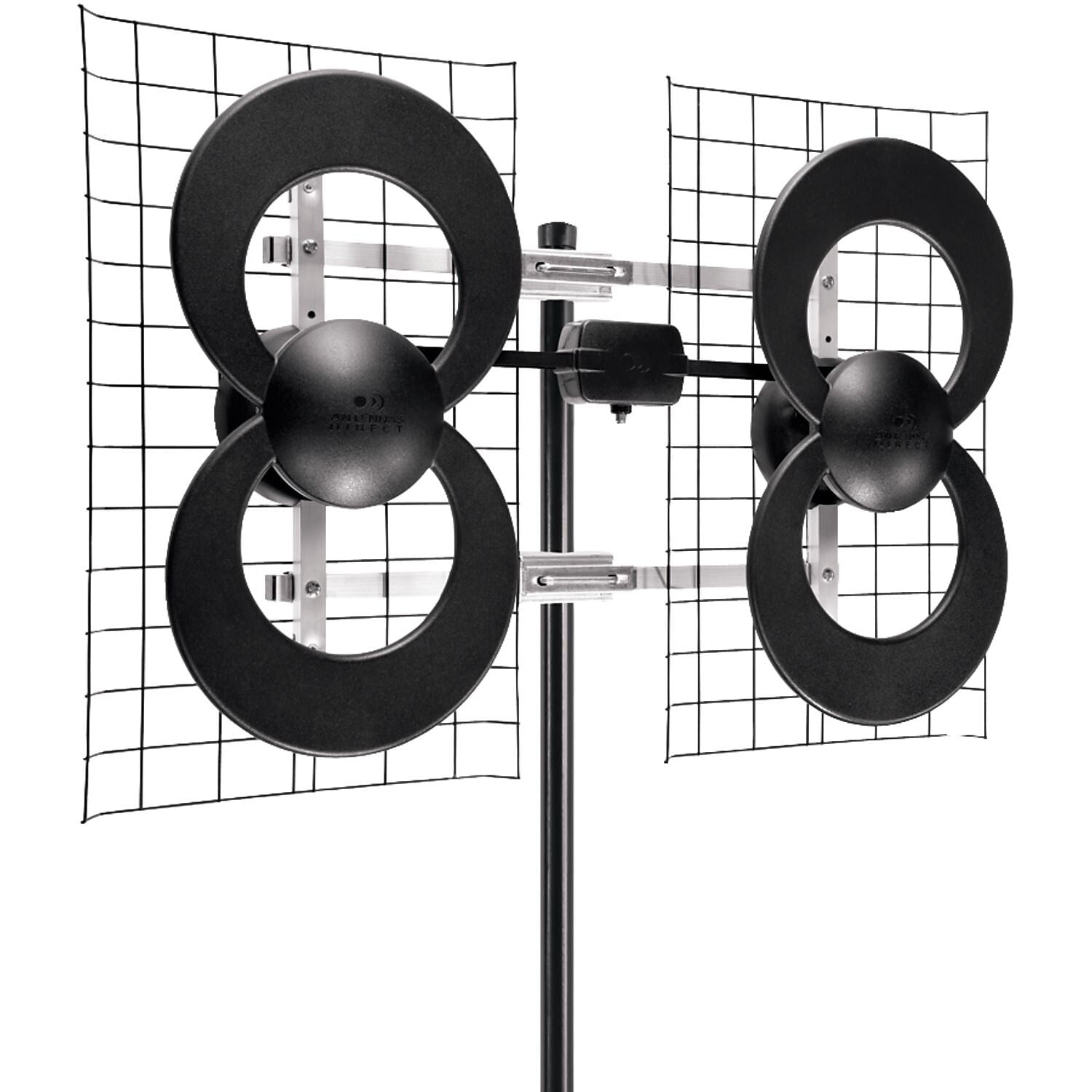 Antennas Direct ClearStream 4 UHF Indoor Outdoor TV Antenna, Multi-Directional, 70+ mile Range, 4K 8K UHD, NEXTGEN TV — with 20-In. Mast, Reflectors, C4-CJM
