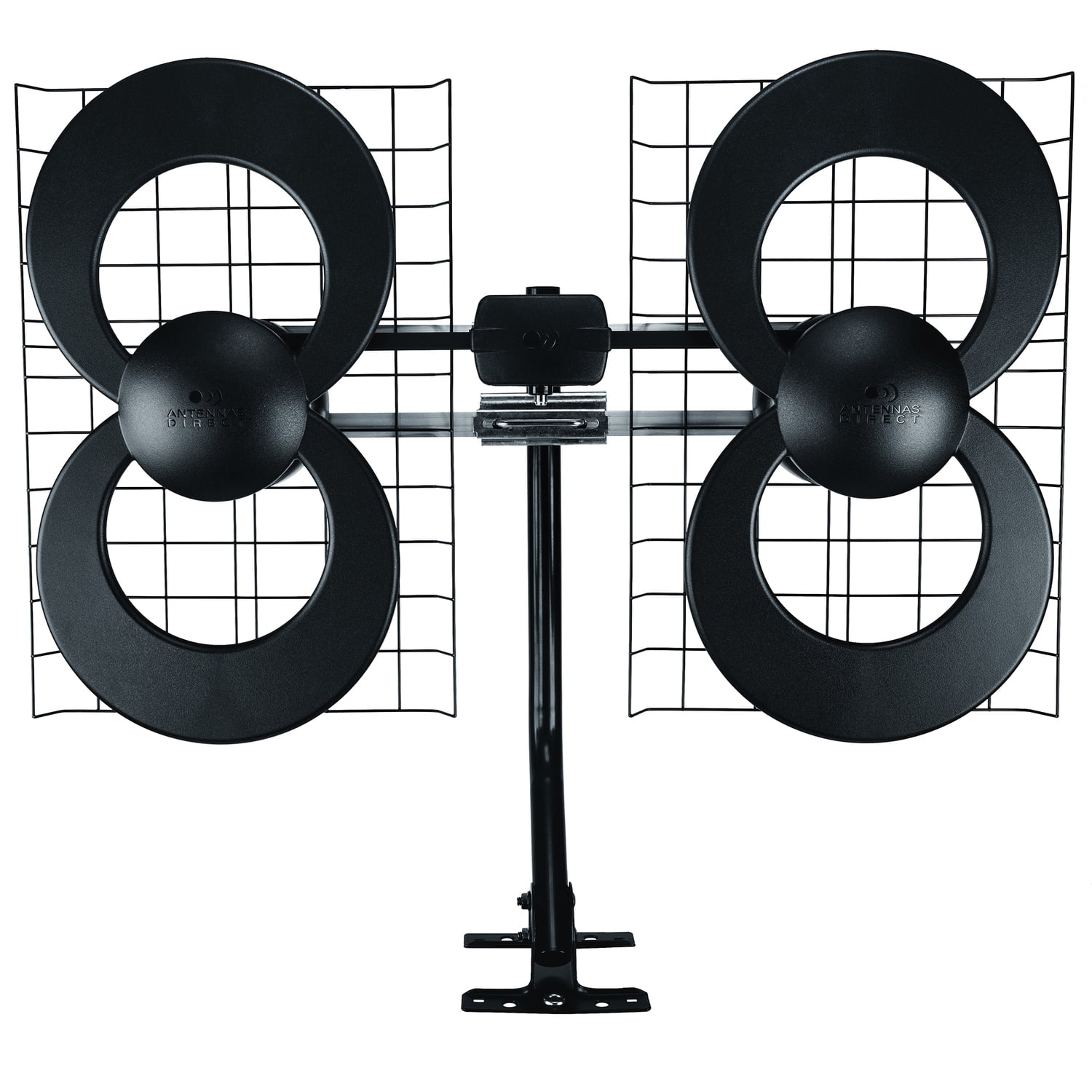 Antennas Direct ClearStream 4 UHF Indoor Outdoor TV Antenna, Multi-Directional, 70+ mile Range, 4K 8K UHD, NEXTGEN TV — with 20-In. Mast, Reflectors, C4-CJM