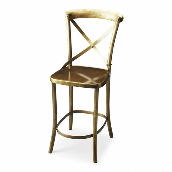 HomeRoots 24" Gold Iron Bar Chair