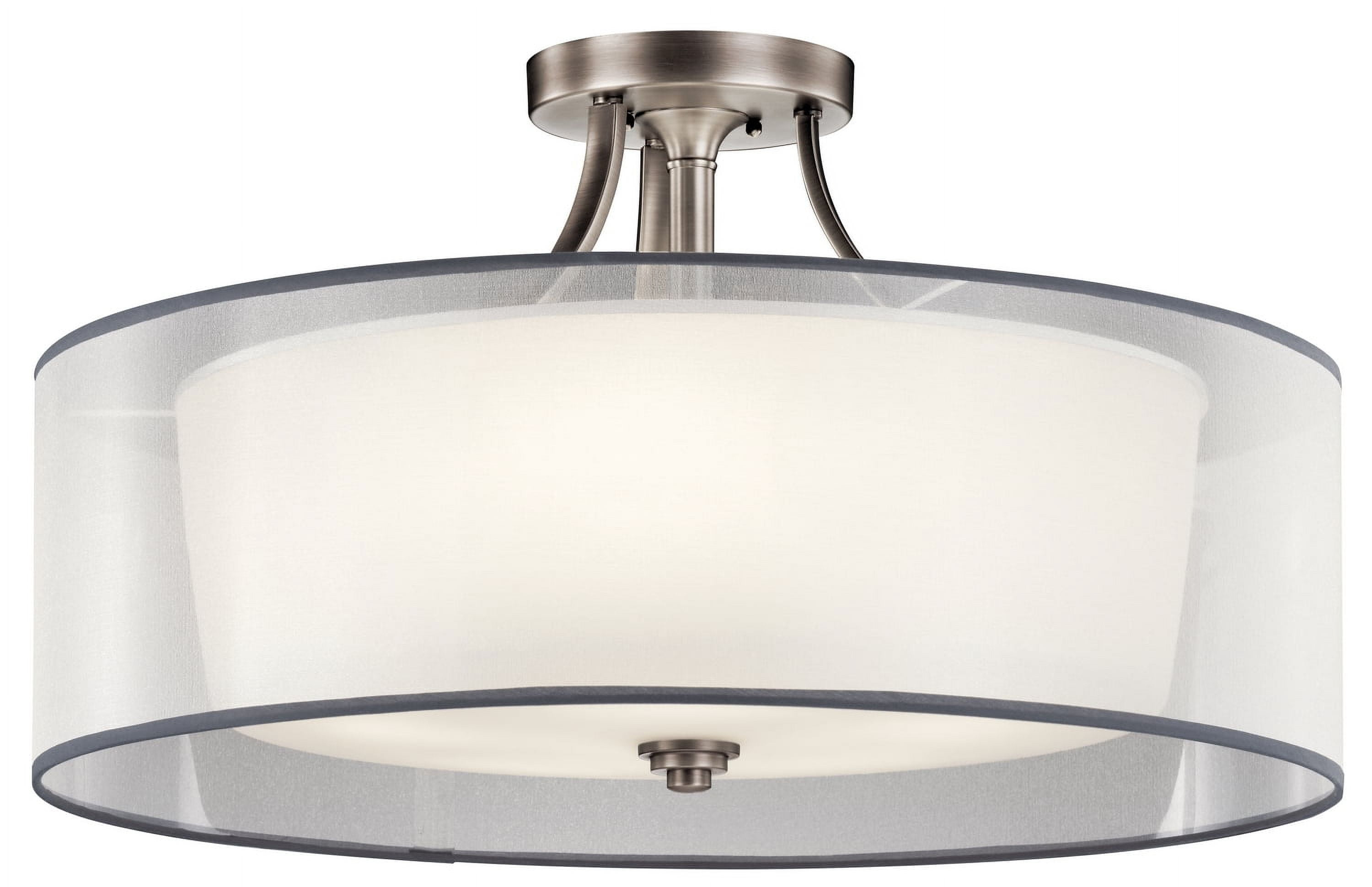 Antique Pewter Five Light Semi Flush Mount from the Lacey Collection