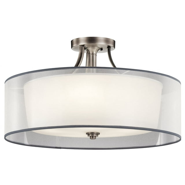 Antique Pewter Five Light Semi Flush Mount from the Lacey Collection