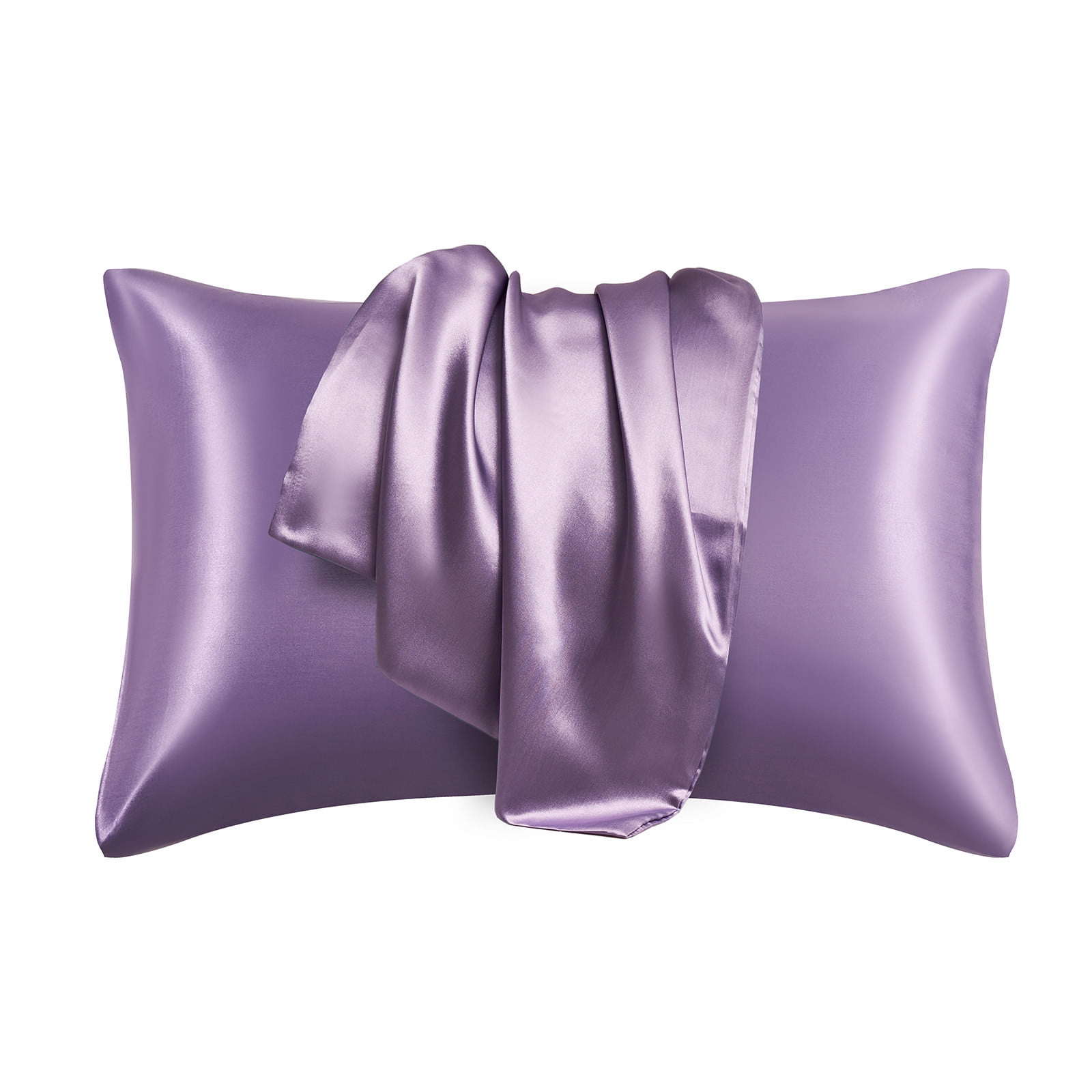 Tainini Clearance!!! Bedsure Satin Pillowcase for Hair and Skin - Silky Pillowcase 20x30 Inches - Set of 2 with Envelope Closure, Similar to Silk Pillow Cases, Gifts for Women Men(Purple）