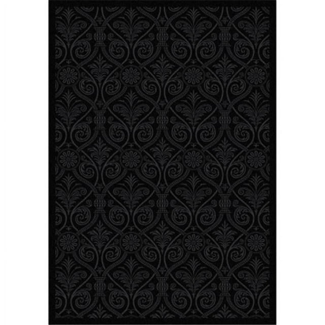 Any Day Matinee Damascus Rectangle Theater Area Rugs  01 Black - 3 ft. 10 in. x 5 ft. 4 in.