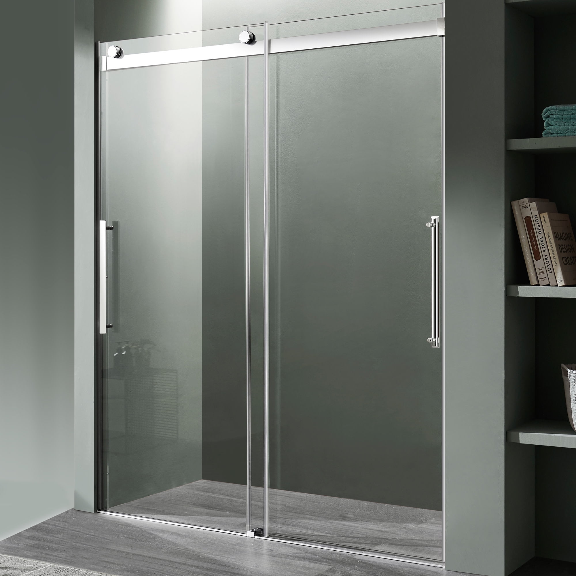 Anzzi Sd-Frls05901 Stellar 76" High X 48" Wide Sliding Frameless Shower Door - Chrome