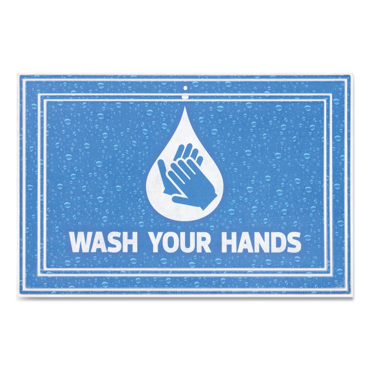 Apache Mills Message Floor Mats 24 x 36 Blue Wash Your Hands 3984528822X3