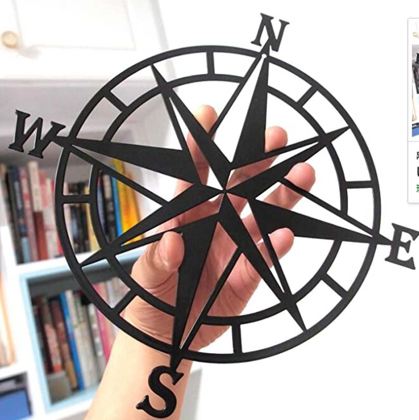 Apmemiss Clearance 11 Inches Metal Decorative Nautical Compass Wall Decor, Living Room Bedroom office Porch Garden Patio Signs Wall Hanging Art Beach theme Home Decoration
