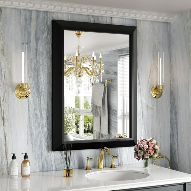 Apmir Aluminum Alloy Framed Bathroom Vanity Mirror in Tempered Glass