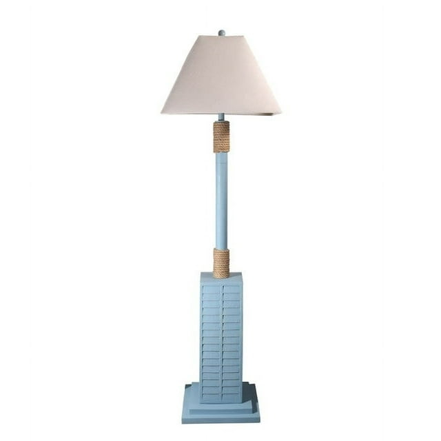 Aqua Blue and Nautical Rope Floor Lamp