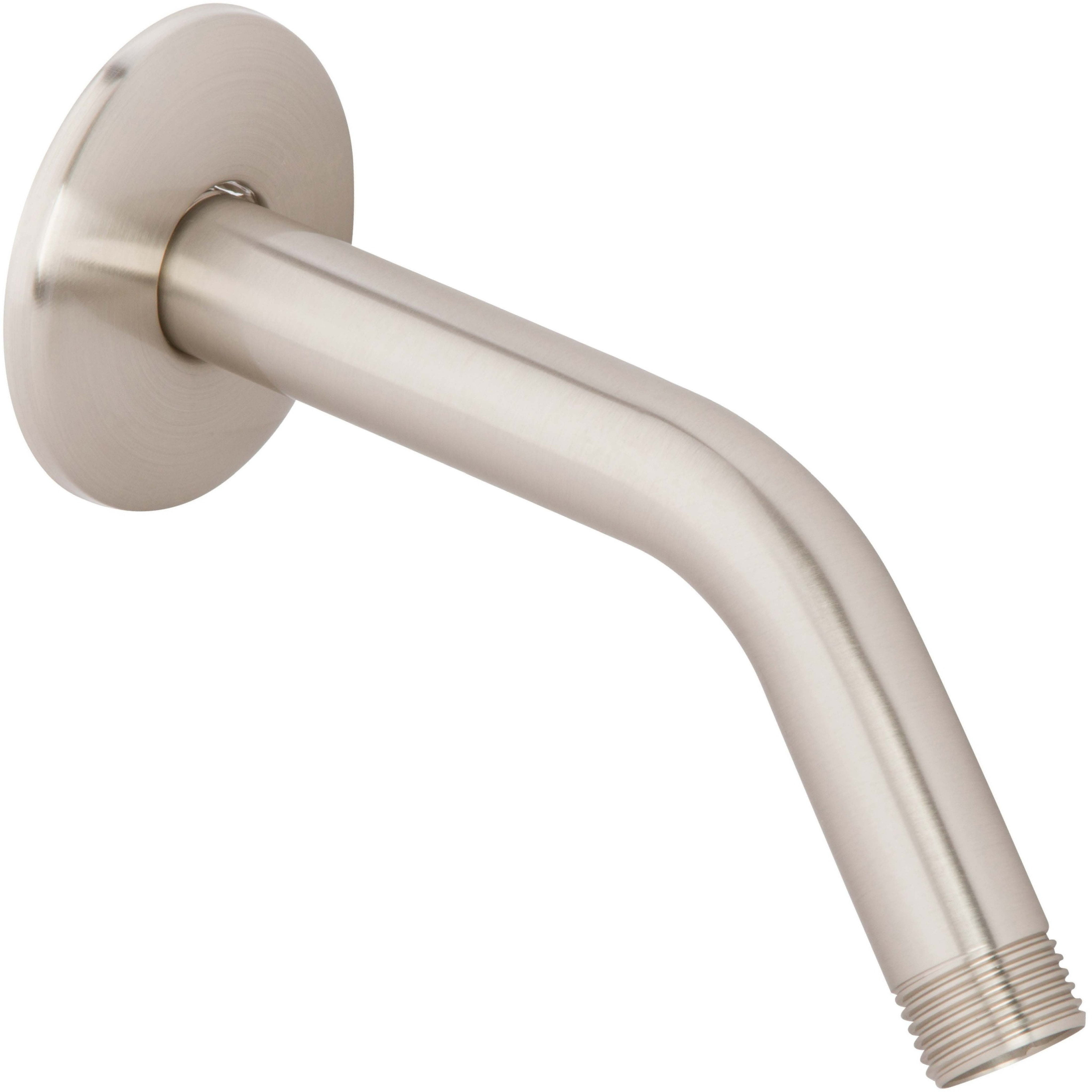 Aqua Elegante Shower Arm And Flange for Shower Head Hardware - 6 inch - Brushed Nickel