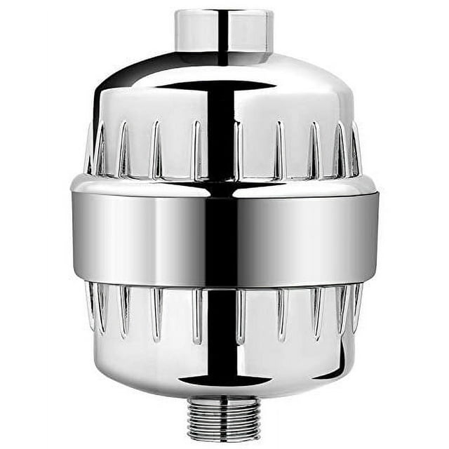 AquaBliss High Output Universal Shower Filter with Replaceable Multi-Stage Filter Cartridge – Transform Itching, Eczema & Acne into Glowing Hair, Nails & Skin Fast - Chrome