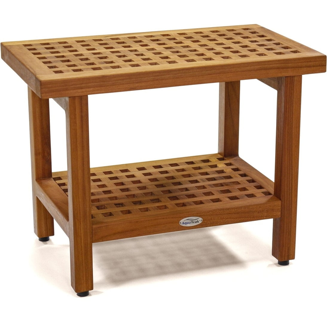 The Original 24" Grate™ Teak Shower Bench with Shelf