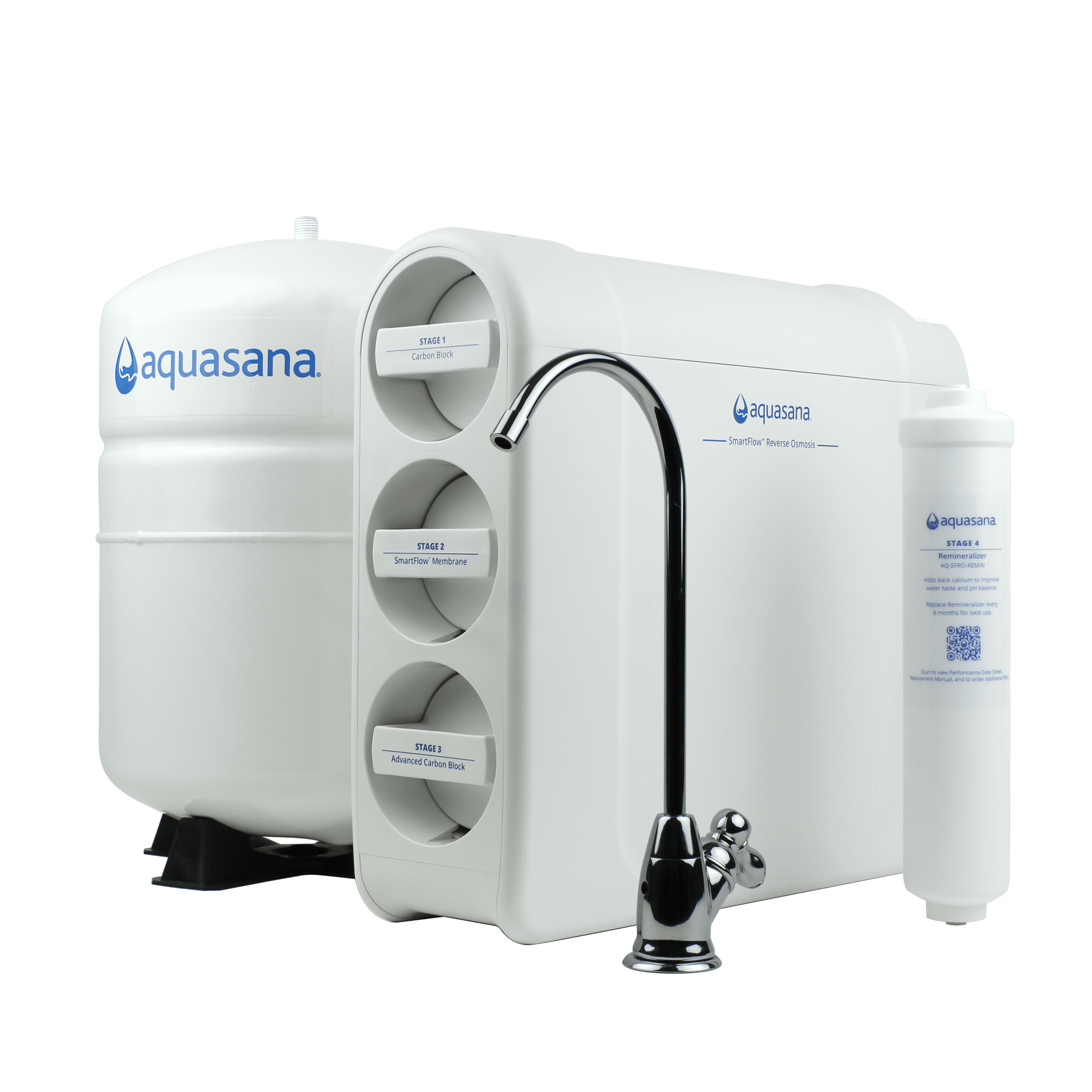 Aquasana SmartFlow™ Reverse Osmosis Water Filter System - Chrome Faucet - AQ-SFRO-CHR