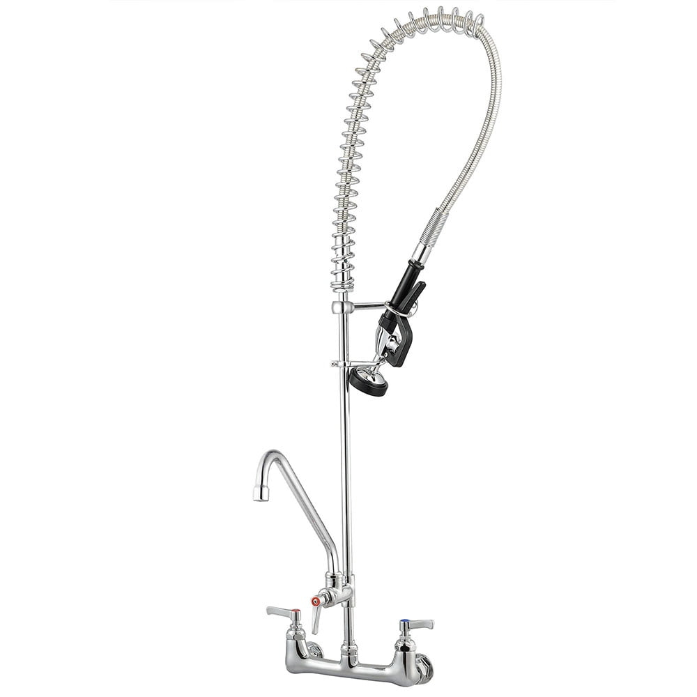 Aquaterior 44" Commercial Pre-Rinse Kitchen Faucet 12" Add-on Spout Wall Mount CUPC NSF CEC