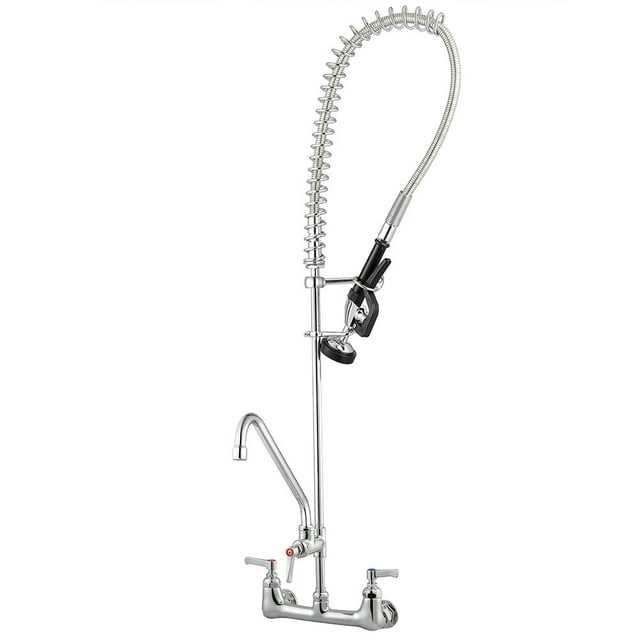 Aquaterior 44" Commercial Pre-Rinse Kitchen Faucet 12" Add-on Spout Wall Mount CUPC NSF CEC